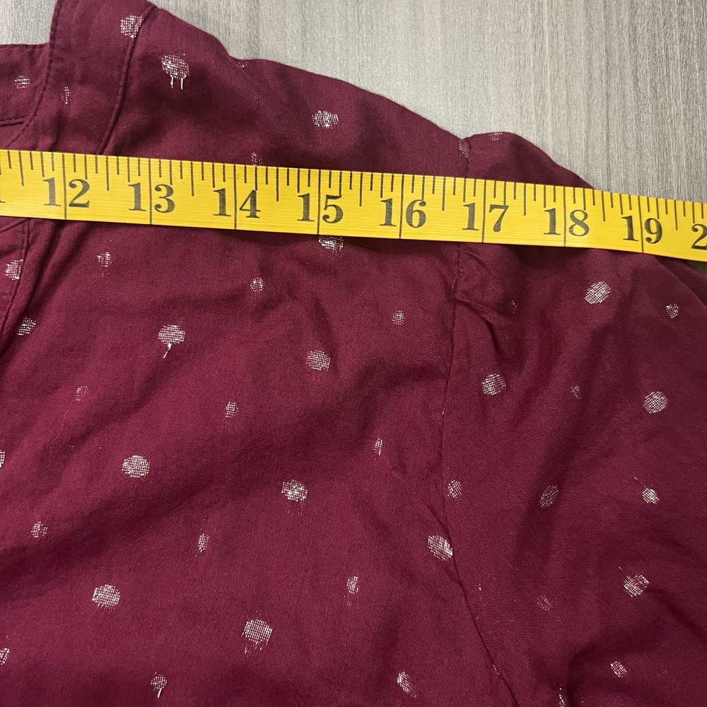 Crown & Ivy Dress Womens 1X Gold Embroidered Maroon Long Sleeve Boho Modal Blend - Picture 7 of 12